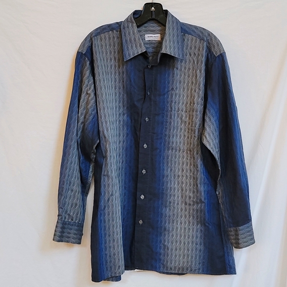 Georg Roth Germany Ombre Wave Button Shirt L - Picture 1 of 7